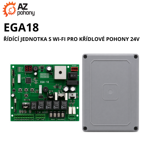 EGA18 - řídící jednotka s Wi-Fi pro křídlové pohony 24V